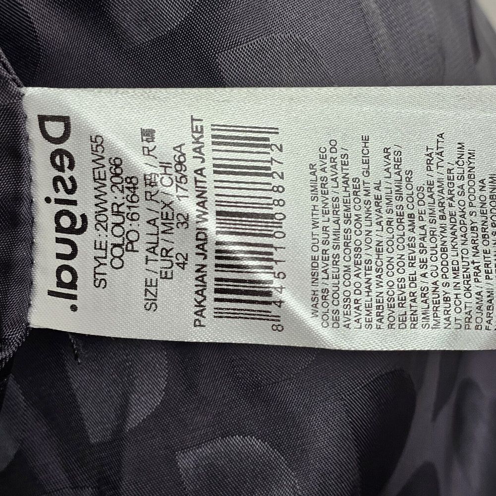 Desigual Womens 42 US10 Pakaian Jadi Wanita Faux Leather‎ Distressed Moto Jacket - Picture 10 of 11
